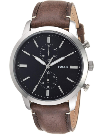 Bracelet de montre Fossil FS5394SET Cuir Brun 22mm